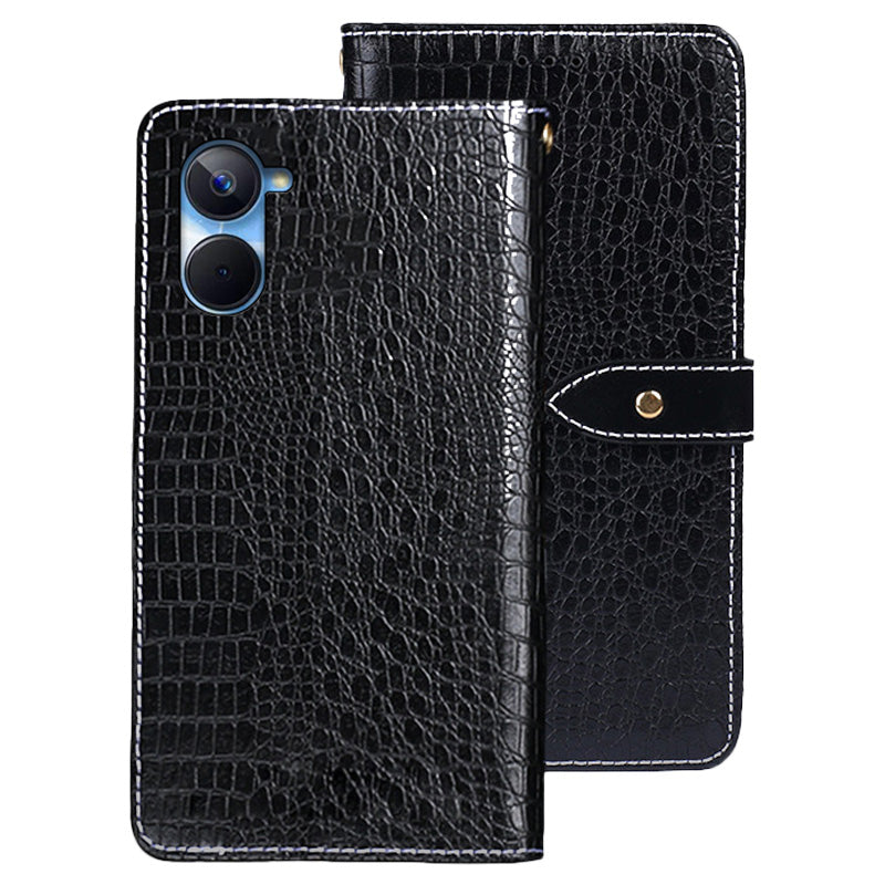 IDEWEI For Realme 10s 5G Book Style Crocodile Texture PU Leather Stand Anti-scratch Phone Flip Wallet Case Magnetic Clasp Phone Cover IDEWEI For Realme 10s 5G Book Style Crocodile Texture PU Leather Stand Anti-scratch Phone Flip Wallet Case Magnetic Clasp Phone Cover
